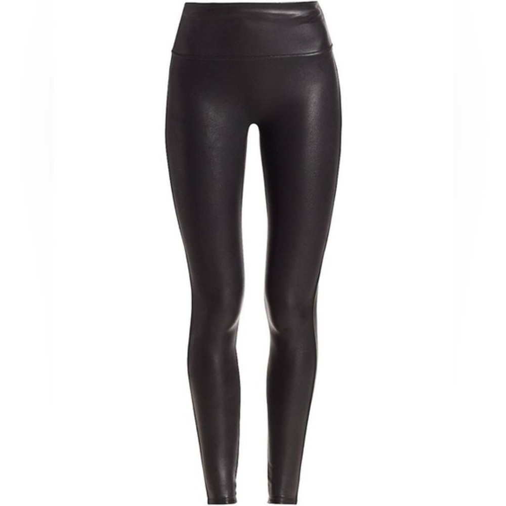 Spanx Faux Black Leather Legging size L